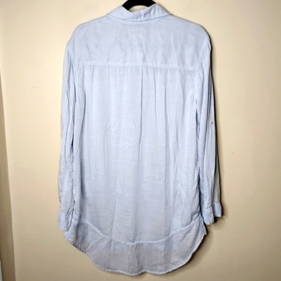 Anthropologie Holding Horses Oversized Button Front Shirt M Mesh Panel Lagenlook - Picture 6 of 10
